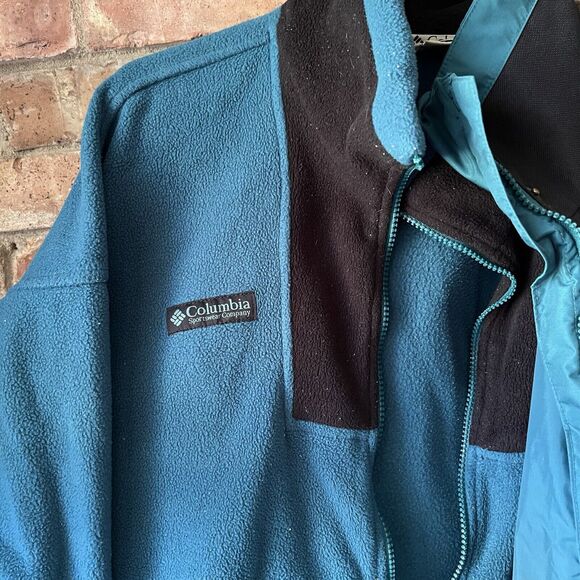 Vintage Columbia Bugaboo Jacket Women L Blue Black Colorblock 90s 2-In-1 - Picture 8 of 16